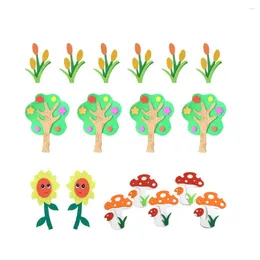 Autocollants muraux 17pcs plantes conception d'autocollants de classe Blackboard Layout Decor Supplies for Kindergarten Kids Decoration (6 PCS Tuli