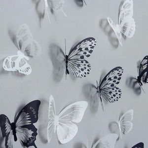 Pegatinas de pared 18 unids / lote Mariposas de cristal Etiqueta 3D Hermosa mariposa Sala de estar para niños Calcomanías Decoración del hogar 231101
