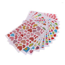 Stickers muraux 2023 10 feuilles coeur amour autocollant décoratif enveloppes cartes artisanat scrapbooking faveurs de fête prix récompenses de classe