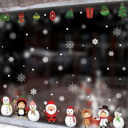 Stickers Muraux 2023 Noël Père Noël Fenêtre Amovible Decal Home Shop Xmas Decor