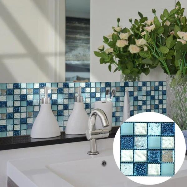 Pegatinas de pared 20 unids/set hogar DIY impermeable espesar PVC autoadhesivo 3D mosaico azulejo calcomanía para baño cocinas ventana de vidrio