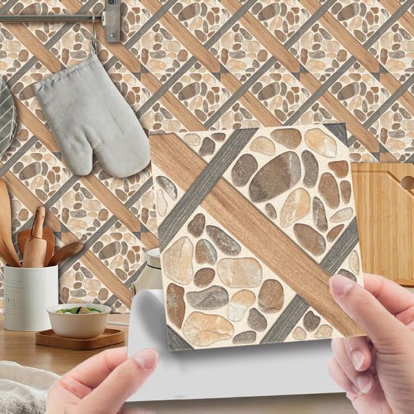 Stickers muraux 20 pièces/ensemble carrelage PVC 3D bricolage décalque pavé décor cuisine salle de bain auto-adhésif autocollant pour la maison