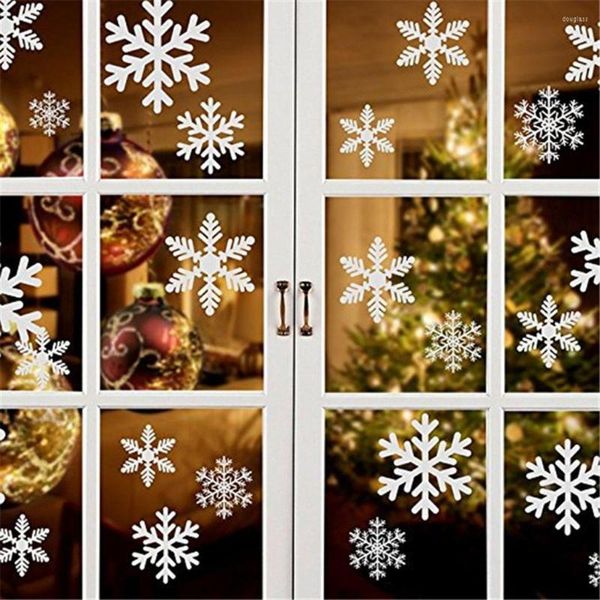 Autocollants muraux 27/38 pièces fenêtre de noël flocons de neige décalcomanies Art maison vitrine décor ornement Festival fournitures cadeau