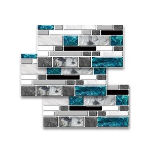Pegatinas de pared 27 uds, azulejo de mármol de ágata de imitación, autoadhesivo DIY para suelo de cocina, pegatina para baño, decoración del hogar, 20x10cm