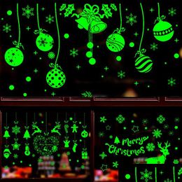 Muurstickers 2 Stuks Kerst Venster Elanden Sneeuwvlok Lichtgevend Voor Thuis Winkel Ornamenten Kerst Jaar Decor Noel Geschenken 220919 Drop Delivery Ga Dhqas