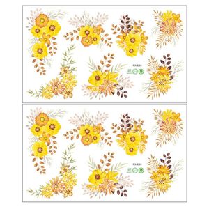 Muurstickers 2 stks Decoratieve kleine gele bloemdecals huis Nice zelfklevend