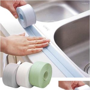 muurstickers 3,2 m douchegootsteen bad afdichtstrip tape wit pvc zelfklevende waterdichte raamrubber sticker voor badkamer keuken dhhpd