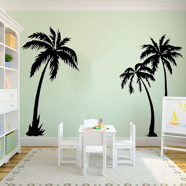 Pegatinas de pared 3 juegos de 150 cm de ancho palmera verano playa papel tapiz sala de estar palmera verano planta pared calcomanía dormitorio vinilo 230403