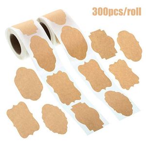 Wandstickers 300 pc/rol Kraft Sticker Paper Label Blank Kerstcadeau voor Jar Candle Glass Bottle Office Classification Kitchen