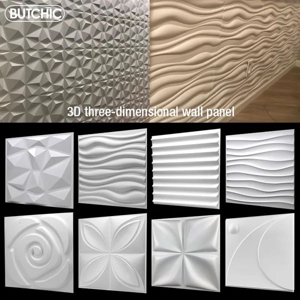 Stickers muraux 30x30cm 3D autocollant mural tridimensionnel décoratif salon papier peint mural panneau étanche moule salle de bains cuisine 231009