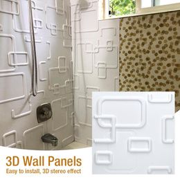 Stickers Muraux 30x30cm Panneaux Décoratifs 3D En Diamant Design MaWhite Papier Peint Mural Carrelage-Panneau-Moule Salle De Bains Cuisine