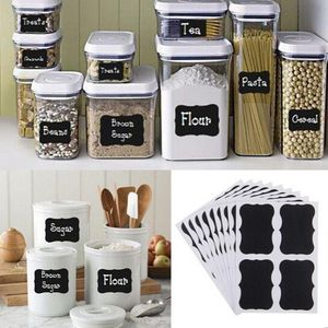 Stickers muraux 36 pièces/ensemble tableau noir artisanat cuisine pot organisateur peut étiquettes tableau noir tableau autocollant décor à la maison BOU