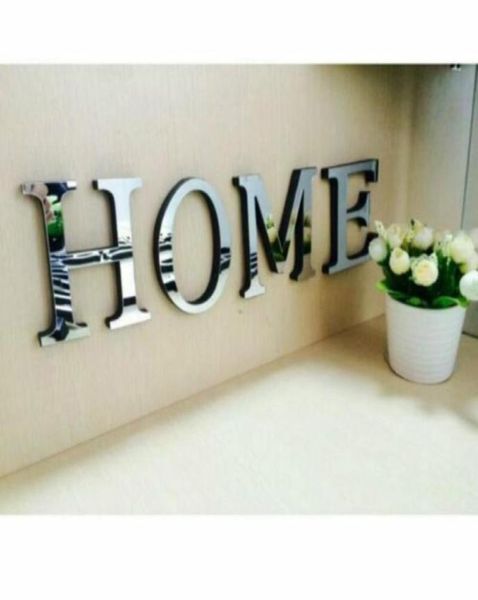 Pegatinas de pared 3D Acrílico Espejo Letras Amor Muebles para el hogar Azulejos DIY Arte Decoración Sala de estar Decorativo4652936