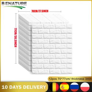 Wandstickers 3D DIY Decor Home Brick Living Room Waterdichte schuimkleding Sticker Paper gemaakt stickers voor keuken 230227