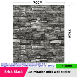Wandstickers 3D Imitatie Brick 10 stcs 70x77cm Waterdichte tv -achtergrond Schuim Wallpaper voor slaapkamer zelfklevend woonkamer decor