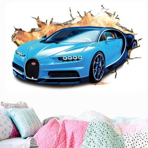 Stickers muraux 3D grands autocollants de voiture de sport haut de gamme chambre d'enfants garçon rêve véhicule art affiche papier peint cadeau décoration 230822