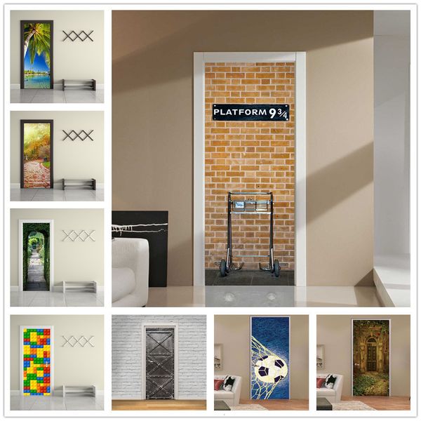 Adesivos de parede 3D London 9 34 Underground Station Door Vinly Wallpaper DIY Home Decoration Accessories Waterproof Poster Mural 230717