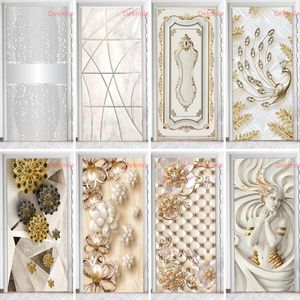 Muurstickers 3D Relief Visuele Stereo Witte Deur Behang Met Lijm Sticker Minimalisme De Porte Deuren Papier Zelfklevende Muurschildering 230720