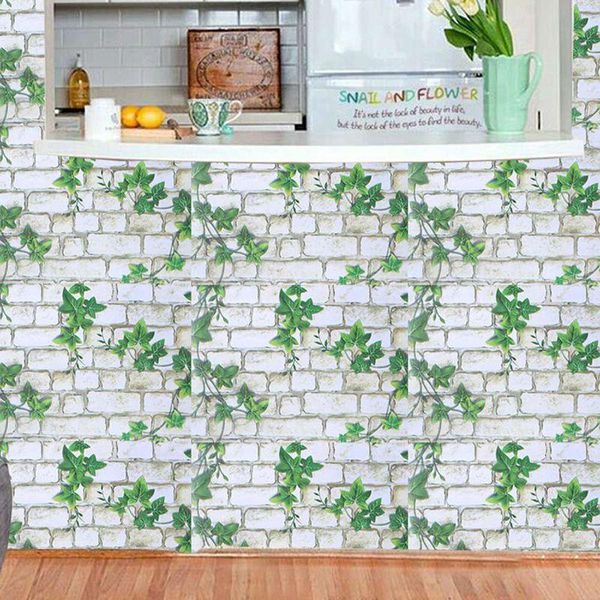 Pegatinas de pared 3D Retro Wallpaper Roll Rustic Faux Stone Brick Kitchen Sticker Dormitorio Sala de estar Herramienta de fondo