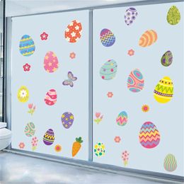 Autocollants muraux 4pc Pâques Clolings décalcomanies Carrot Egg Sticker pour la décoration de porte Party Animal