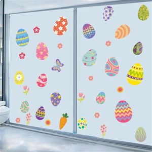 Autocollants muraux 4pc Pâques Clolings décalcomanies Carrot Egg Sticker pour la décoration de porte Party Animal