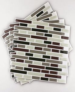 Autocollants muraux 4pcs décoration intérieure 3D Tile Modèle Backsplash Murural décalcomanies19043472