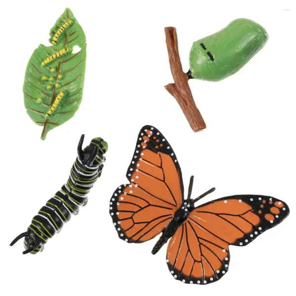 Pegatinas de pared 4pcs figuras de insectos ciclo de vida de adornos de mariposas niños divertidos joyas