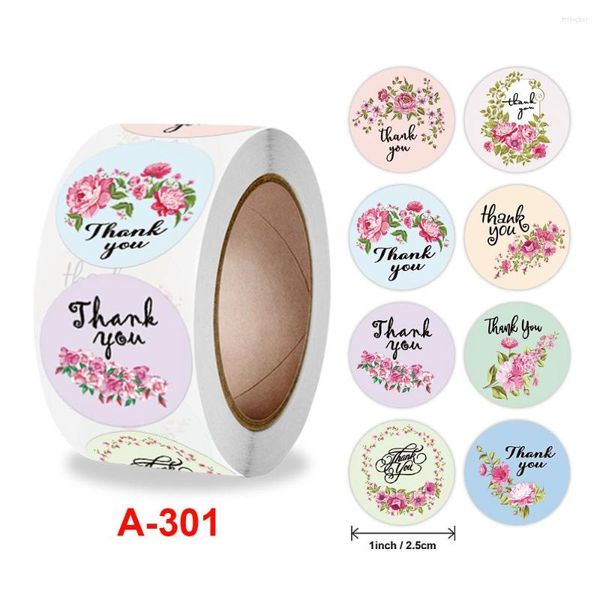 Stickers muraux 500pcs 1 Pouce Merci Ronde Joint Étiquette Papeterie De Mariage Fête D'anniversaire Décoration À La Main Cadeau De Noël