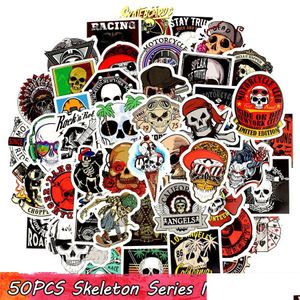 Muurstickers 50 stuks Punk Skl Vinyl Bom Horror Doodle Autostickers Waterdicht Voor Diy Laptop Skateboard Gitaar Fiets Motor Decor Dhzk4