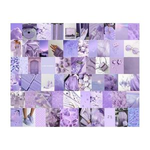 Muurstickers 50 stks paarse esthetische collagekit meisjes violet slaapkamer slaapkamer decor po collectie meisje hart posters