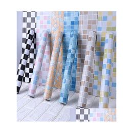 Stickers muraux 5m carreaux de salle de bain autocollant imperméable vinyle PVC mosaïque auto-adhésif anti-huile bricolage fonds d'écran décor à la maison livraison directe gar ot8pt