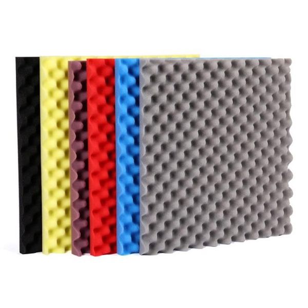 Pegatinas de pared 5 piezas Azulejos de espuma de insonorización Acústica de alta densidad Algodón absorbente de sonido KTV Audio Studio Room Home Egg Crate 30X30256P