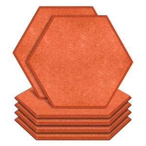 Lot de 6 panneaux acoustiques hexagonaux avec rembourrage insonorisé bord biseauté pour studio d'enregistrement, bureau, maison 230720