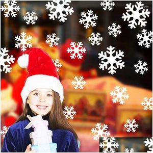 Muurstickers 72 Stuks Witte Sneeuwvlok Kerst Glazen Raamsticker Decoraties Voor Huis Jaar Cadeau Ldy030 Drop Levering Tuin Dhrlq