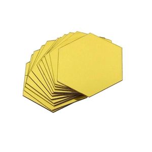 Stickers muraux 7pcs miroirs acryliques hexagonaux décor à la maison salon bricolage art moderne miroir décoration gold262k