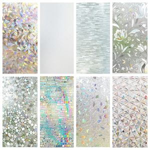 Muurstickers 90x200 cm 3D Regenboogeffect Glasfolie Gebrandschilderd glas Vinyl Zelfklevend Statisch vastkleven Warmtecontrole Anti-UV 230927