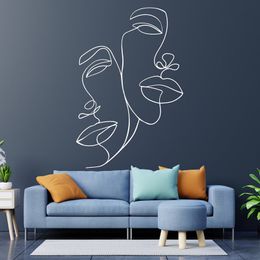 Wandstickers Een lijn van geschilderde muurstickers Abstract vrouwelijk mooi vrouwelijk behang. Home Beauty Salon Wall Decoration. Beauty Decoration 3D34 230331