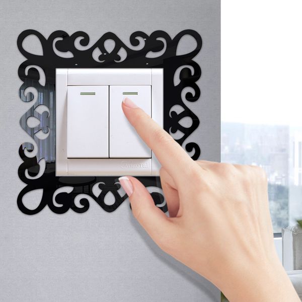 Pegatinas de pared Etiqueta de interruptor de flor acrílica Luz única Enchufe envolvente Placa de dedo Cubierta del panel Decoración de la oficina en el hogar 230822