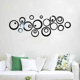 Autocollants muraux autocollants acryliques cercles miroir style amovible décalage art mural home télévision décoration décoration