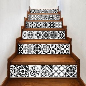 Stickers Muraux Américain Rétro Escalier Autocollant Décoratif Auto-Adhésif Imperméable À L'huile Résistant À L'huile DIY Escalier Pour Escalier Salle De Bains Cuisine