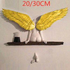 Muurstickers Engel Kunst Sculptuur Decoratie 3d Standbeeld Voor Woonkamer Slaapkamer Home Decor Tuin Kunstwerk Vleugels