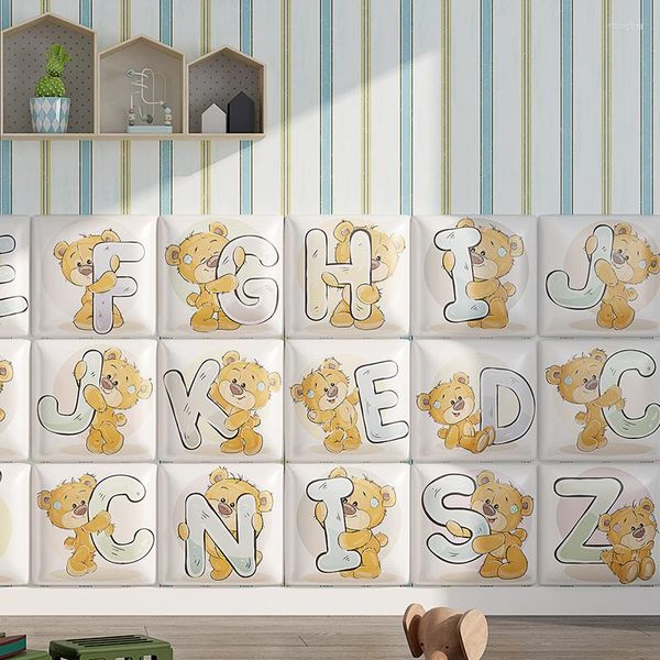 Stickers muraux Animal Lettre Autocollant Enfants Chambre Anti-collision Sac Souple Tête De Lit Tête De Lit ConseilsTatami Décor Papier Peint Autocollant Autocollant