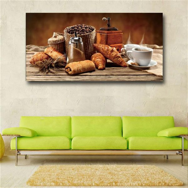 Autocollants muraux peinture artistique œuvre décorative toile photo allée suspendus décor salle à manger peinture à l'huile sans cadre