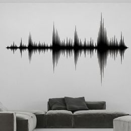 Muurstickers Audio Wave Decals Geluid Verwijderbare Opnamestudio Muziek Producent Kamer Decoratie Slaapkamer Behang DW6747254U