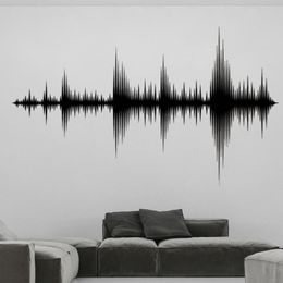Muurstickers Audio Wave Decals Geluid Verwijderbare Opnamestudio Muziek Producent Kamer Decoratie Slaapkamer Behang DW6747263Z