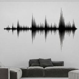 Muurstickers Audio Wave Decals Geluid Verwijderbare Opnamestudio Muziek Producent Kamer Decoratie Slaapkamer Behang DW6747245A