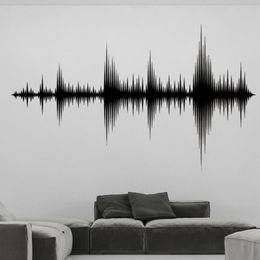 Muurstickers Audio Wave Decals Geluid Verwijderbare Opnamestudio Muziek Producent Kamer Decoratie Slaapkamer Behang DW6747268J