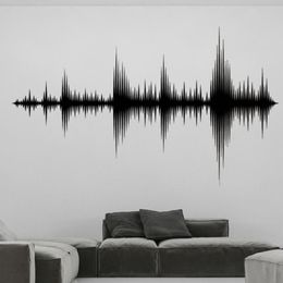 Muurstickers Audio Wave Decals Geluid Verwijderbare Opnamestudio Muziek Producent Kamer Decoratie Slaapkamer Behang DW6747303M
