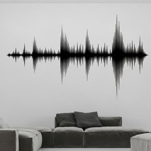 Stickers muraux Audio Wave Stickers son amovible enregistrement Studio musique producteur chambre décoration chambre papier peint DW6747245A