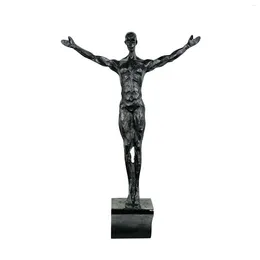 Autocollants muraux de fond en résine pour homme grimpant, décoration suspendue en fil de fer, Sculpture de figurines créatives rétro, décor de Statue # M1